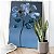 Quadro Decorativo Canvas Flores e Folhas de Vidro Azul Vertical - Imagem 1