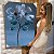Quadro Decorativo Canvas Flores e Folhas de Vidro Azul Vertical - Imagem 5