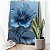 Quadro Decorativo Canvas Flor e Folhas Azuis Detalhes Marrons Vertical - Imagem 1