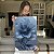 Quadro Decorativo Canvas Flor e Folhas Azuis Detalhes Marrons Vertical - Imagem 4