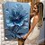Quadro Decorativo Canvas Flor e Folhas Azuis Detalhes Marrons Vertical - Imagem 5