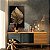 Quadro Decorativo Canvas Folha Grande Dourada em Fundo Preto Vertical - Imagem 3