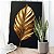 Quadro Decorativo Canvas Folha Dourada Golden Fundo Preto Vertical - Imagem 1