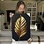 Quadro Decorativo Canvas Folha Dourada Golden Fundo Preto Vertical - Imagem 4