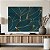 Quadro Decorativo Canvas Folhas Verde Escuro Traços Dourados Horizontal - Imagem 2