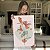 Quadro Decorativo Canvas Flores Traços MInimalistas Tons Laranjas Vertical - Imagem 4
