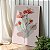 Quadro Decorativo Canvas Flores Traços Minimalistas Tons Avermelhados Vertical - Imagem 1