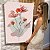 Quadro Decorativo Canvas Flores Traços Minimalistas Tons Avermelhados Vertical - Imagem 5