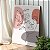 Quadro Decorativo Canvas Retrato Minimalista Rosto com Flores e Folhas Vertical - Imagem 1