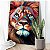 Quadro Decorativo Canvas Animais Pintura Colorida Leão Vertical - Imagem 3