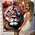 Quadro Decorativo Canvas Animais Pintura Colorida Leão Vertical - Imagem 6