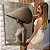Quadro Decorativo Canvas Moda Mulher com Vestido e Chapéu Largo Vertical - Imagem 6