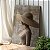 Quadro Decorativo Canvas Moda Mulher com Vestido e Chapéu Aba Larga Vertical - Imagem 2