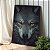 Quadro Decorativo Canvas Animais Lobo Cinzento Olhos Amarelos Vertical - Imagem 2