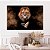 Quadro Decorativo Canvas Leão de Judá Fumaça Dourada Horizontal - Imagem 3