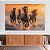Quadro Decorativo Canvas Animais Cavalos Galopando em Praia ao Por do Sol Horizontal - Imagem 3