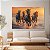 Quadro Decorativo Canvas Animais Cavalos Galopando em Praia ao Por do Sol Horizontal - Imagem 5