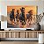 Quadro Decorativo Canvas Animais Cavalos Galopando em Praia ao Por do Sol Horizontal - Imagem 2