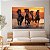 Quadro Decorativo Canvas Animais Cavalos Galopando em Praia ao Por do Sol Horizontal - Imagem 2