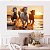 Quadro Decorativo Canvas Animais Cavalos Galopando em Praia ao Por do Sol Horizontal - Imagem 4