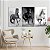 Quadro Decorativo Canvas Trio Animais Cavalos Preto e Branco - Imagem 3