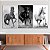 Quadro Decorativo Canvas Trio Animais Cavalos Preto e Branco - Imagem 4