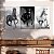 Quadro Decorativo Canvas Trio Animais Cavalos Preto e Branco - Imagem 5