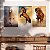 Quadro Decorativo Canvas Trio Animais Cavalos Colorido - Imagem 1