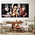 Quadro Decorativo Canvas Trio Beleza Feminina Mulheres com Maquiagem e Penas na Cabeça - Imagem 3