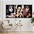 Quadro Decorativo Canvas Trio Beleza Feminina Mulheres com Maquiagem e Penas na Cabeça - Imagem 1