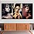 Quadro Decorativo Canvas Trio Beleza Feminina Mulheres com Maquiagem e Penas na Cabeça - Imagem 2