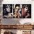Quadro Decorativo Canvas Trio Beleza Feminina Mulheres com Maquiagem e Penas na Cabeça - Imagem 4