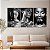 Quadro Decorativo Canvas Trio Beleza Feminina Mulheres Maquiadas Preto e Branco - Imagem 4