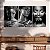 Quadro Decorativo Canvas Trio Beleza Feminina Mulheres Maquiadas Preto e Branco - Imagem 1
