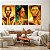 Quadro Decorativo Canvas Trio Beleza Feminina Mulheres com Maquiagem Dourada - Imagem 1