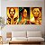 Quadro Decorativo Canvas Trio Beleza Feminina Mulheres com Maquiagem Dourada - Imagem 2