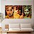 Quadro Decorativo Canvas Trio Beleza Feminina Mulheres com Maquiagem Dourada e Folhas na Cabeça - Imagem 2