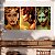 Quadro Decorativo Canvas Trio Beleza Feminina Mulheres com Maquiagem Dourada e Folhas na Cabeça - Imagem 4