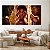 Quadro Decorativo Canvas Trio Beleza Feminina Mulheres Maquiadas em Fundo Dourado Brilhante - Imagem 1