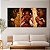 Quadro Decorativo Canvas Trio Beleza Feminina Mulheres Maquiadas em Fundo Dourado Brilhante - Imagem 2