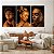 Quadro Decorativo Canvas Trio Beleza Feminina Mulheres com Maquiagem Dourada Brilhante - Imagem 2