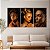 Quadro Decorativo Canvas Trio Beleza Feminina Mulheres com Maquiagem Dourada Brilhante - Imagem 3