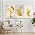 Quadro Decorativo Canvas Trio Folhagens Douradas em Fundo Branco - Imagem 5