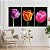 Quadro Decorativo Canvas Trio Tulipas Coloridas em Fundo Preto - Imagem 3