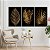 Quadro Decorativo Canvas Trio Folhas Douradas em Fundo Preto - Imagem 4