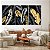 Quadro Decorativo Canvas Trio Folhas Abstratas Preto e Dourado Golden - Imagem 5