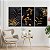 Quadro Decorativo Canvas Trio Folhagens Abstratas Preto e Dourado - Imagem 4