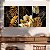 Quadro Decorativo Canvas Trio Composição Folhagens Brancas e Douradas - Imagem 4
