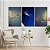 Quadro Decorativo Canvas Trio Floral Dentes de Leão em Fundo Azul - Imagem 1