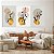 Quadro Decorativo Canvas Trio Abstrato Folhagens e Formas Orgânicas - Imagem 1